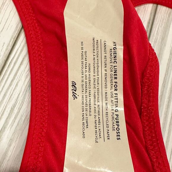 aerie bikini bottom red high waist. size M - Picture 7 of 8